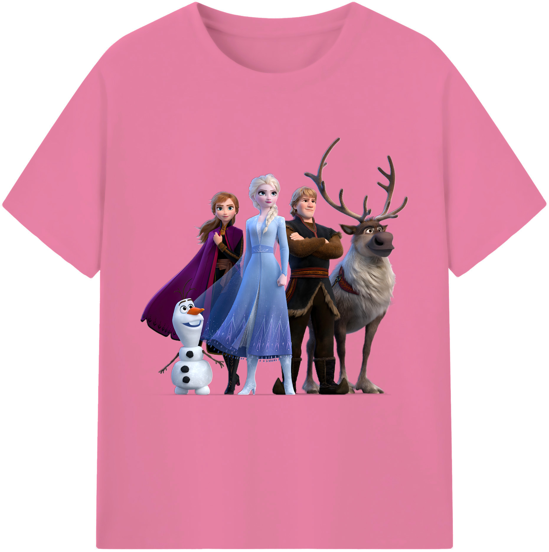 （画像用） アナと雪の女王 アンナ エルサ Frozen Anna Elsa 綿100％半袖Tシャツ（フロントプリント）